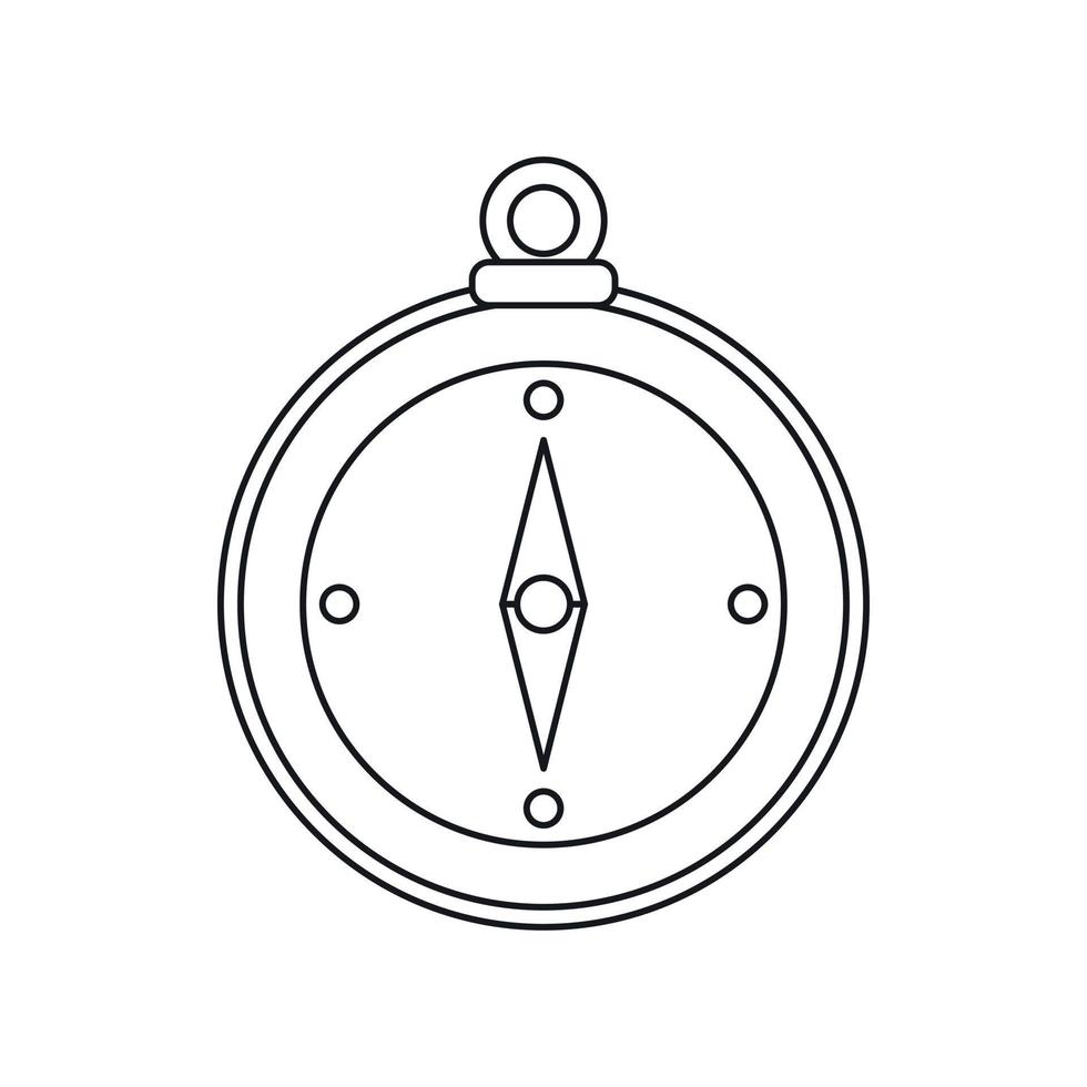 Compass icon, outline style vector