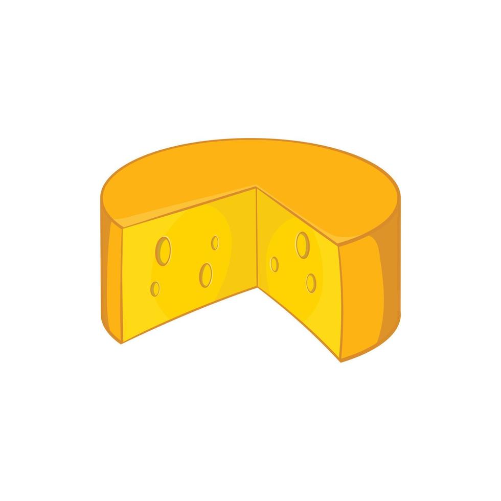 French cheese icon in cartoon style vector