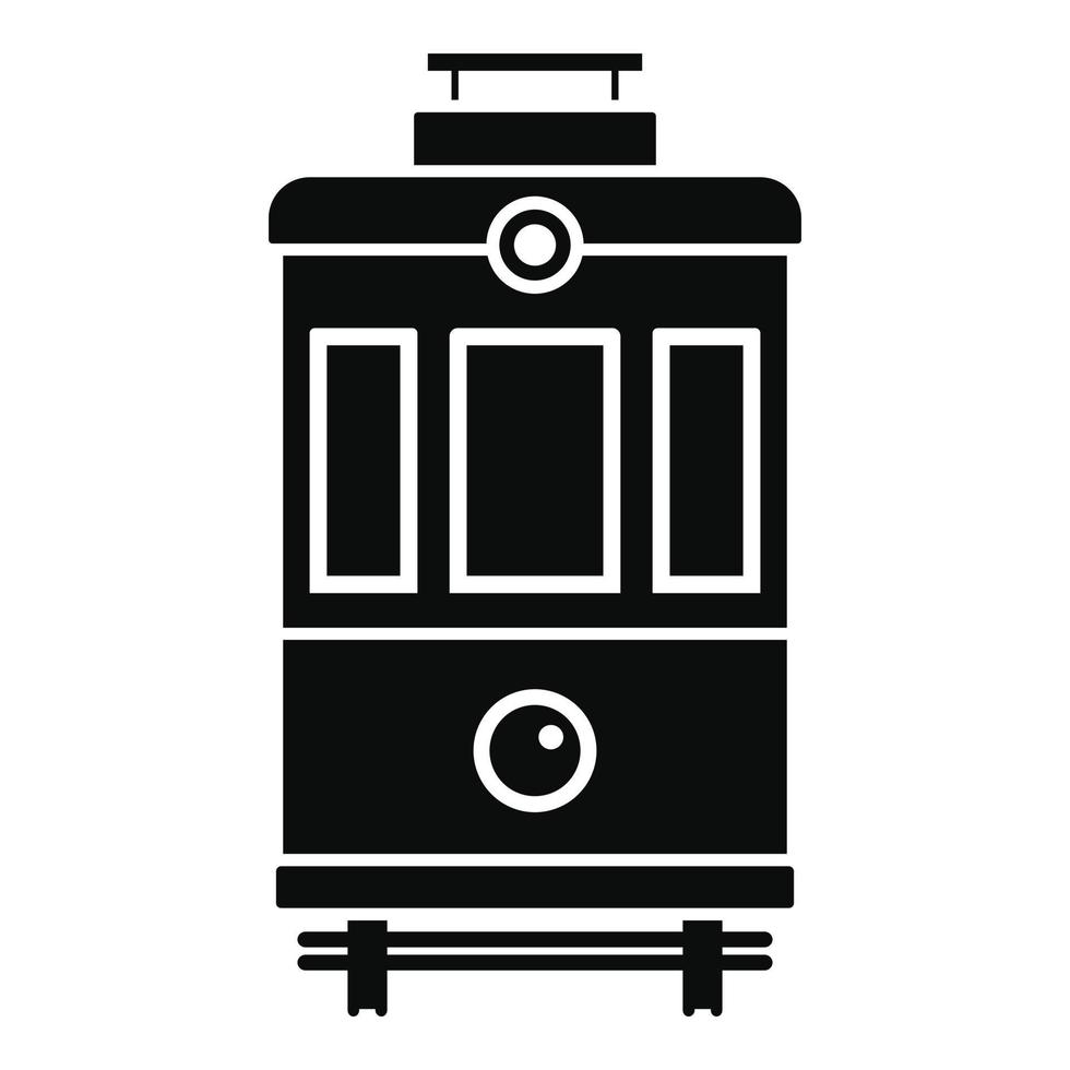 icono de tranvía de vista frontal, estilo simple vector
