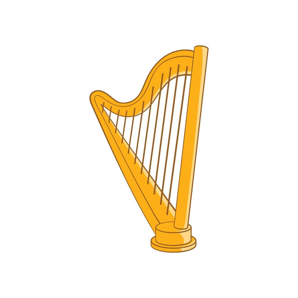Harp icon, cartoon style vector