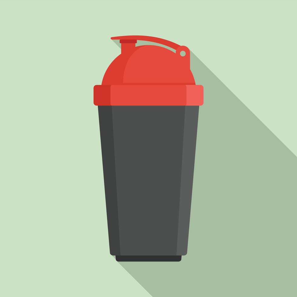 Plastic shaker bottle icon, flat style vector