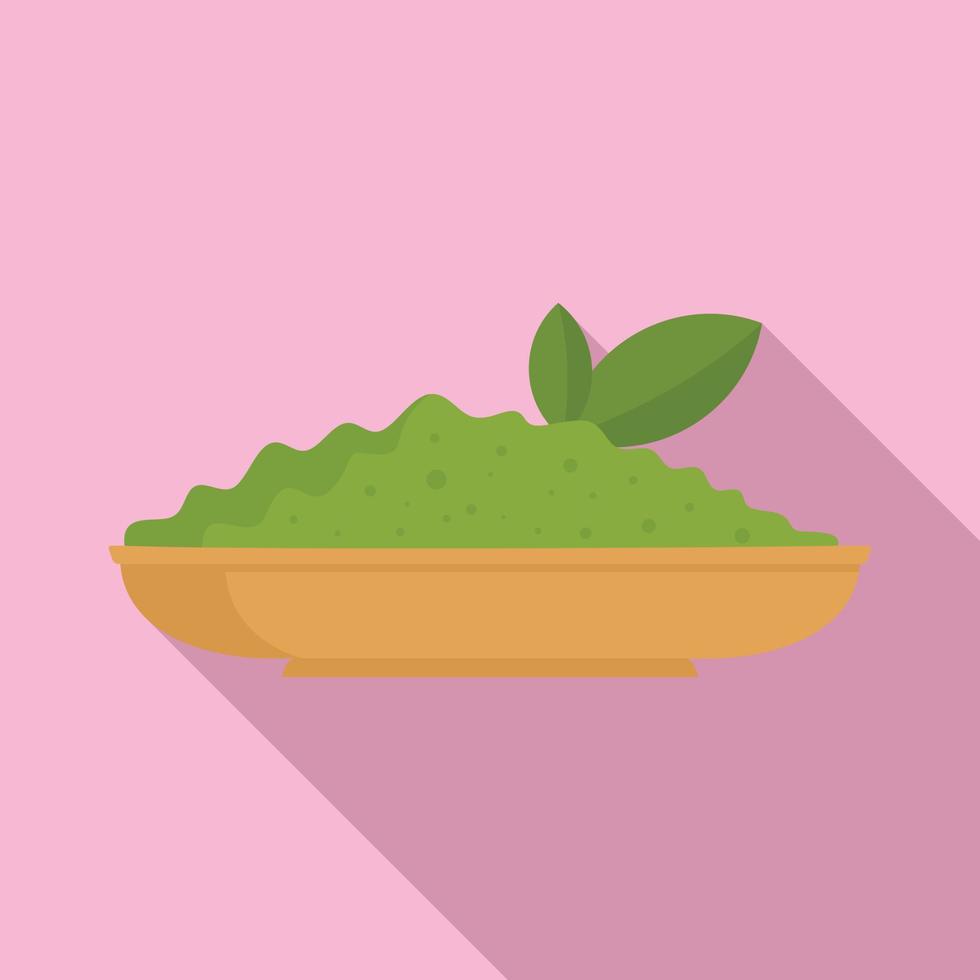 Matcha salad icon, flat style vector
