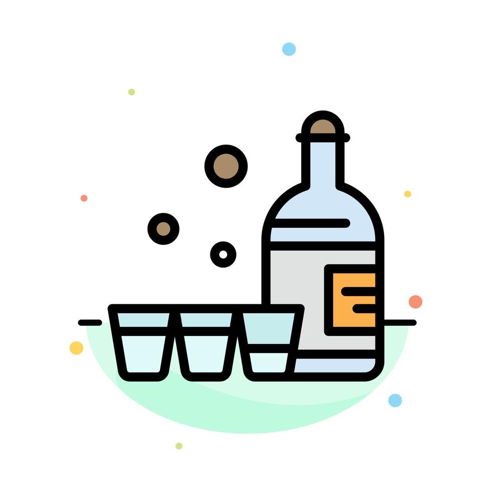 Drink Bottle Glass Ireland Abstract Flat Color Icon Template vector