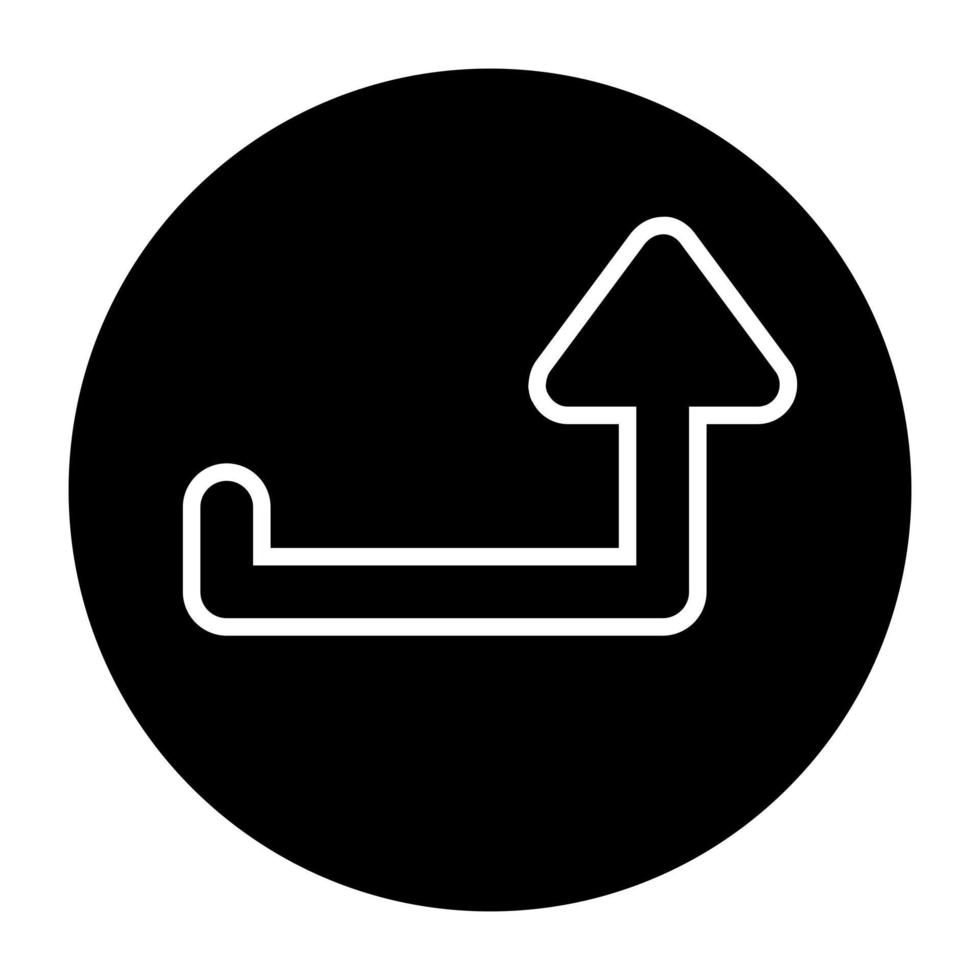 A trendy vector design of turn up right arrow