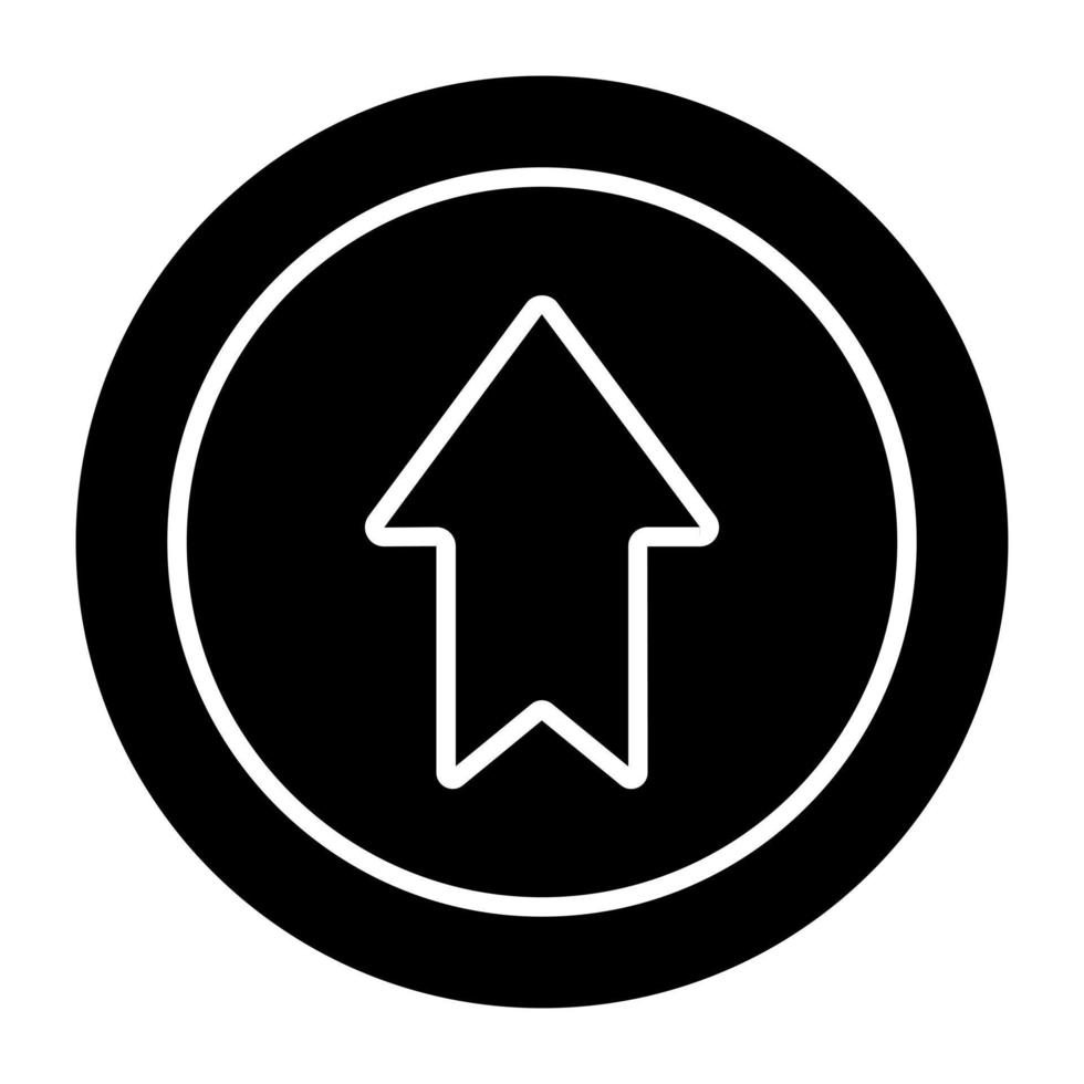 An icon design of upward arrow vector