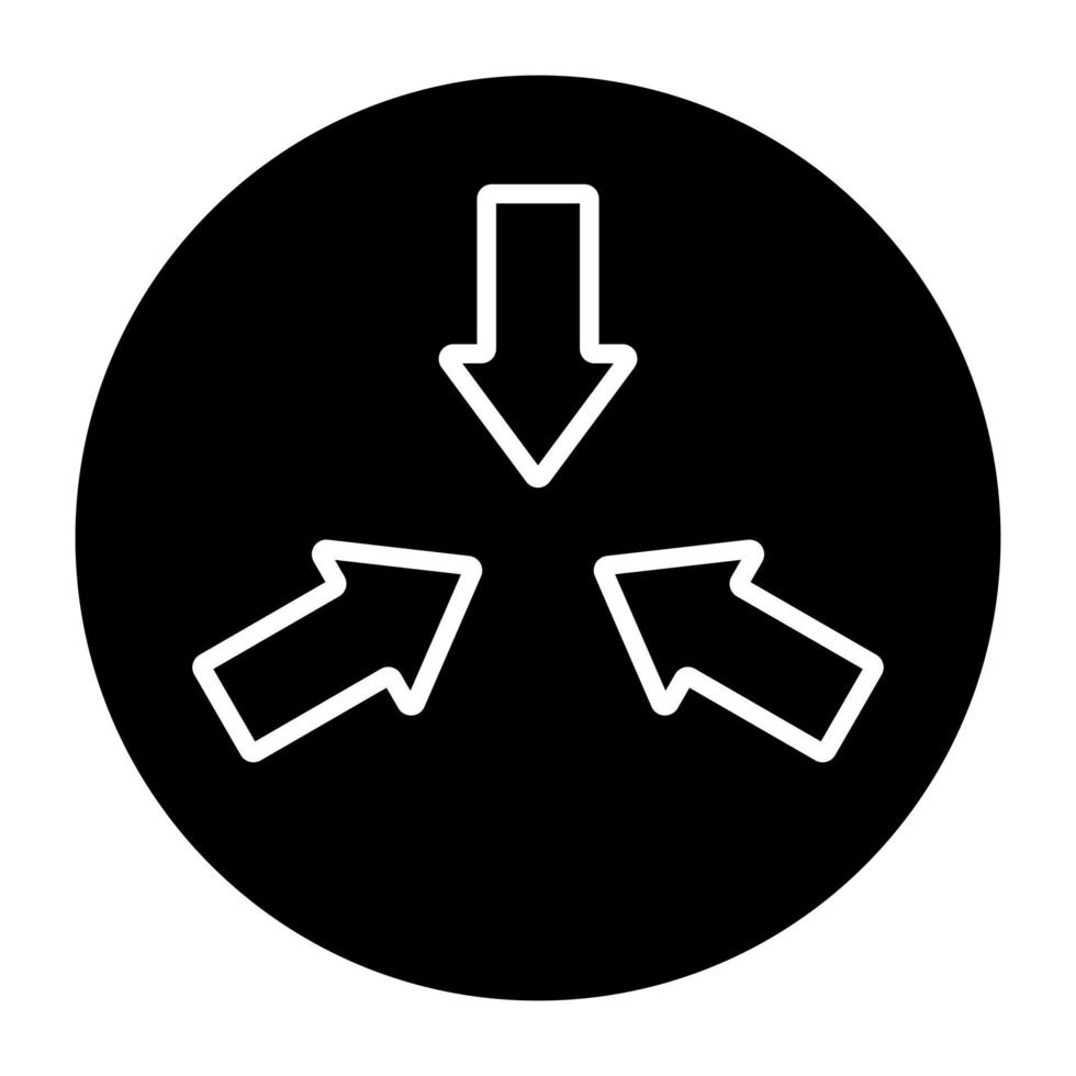 Perfect design icon of triple inward arrows vector