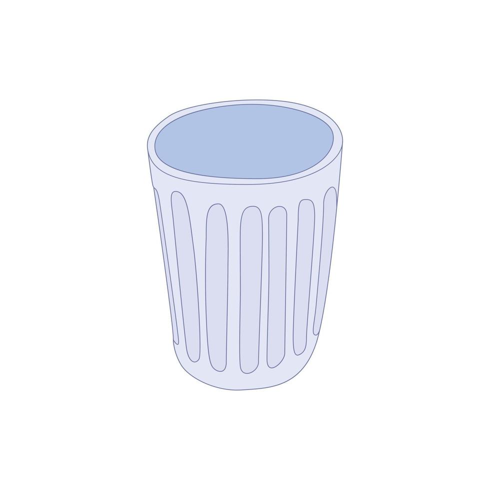 Trash icon, cartoon style vector