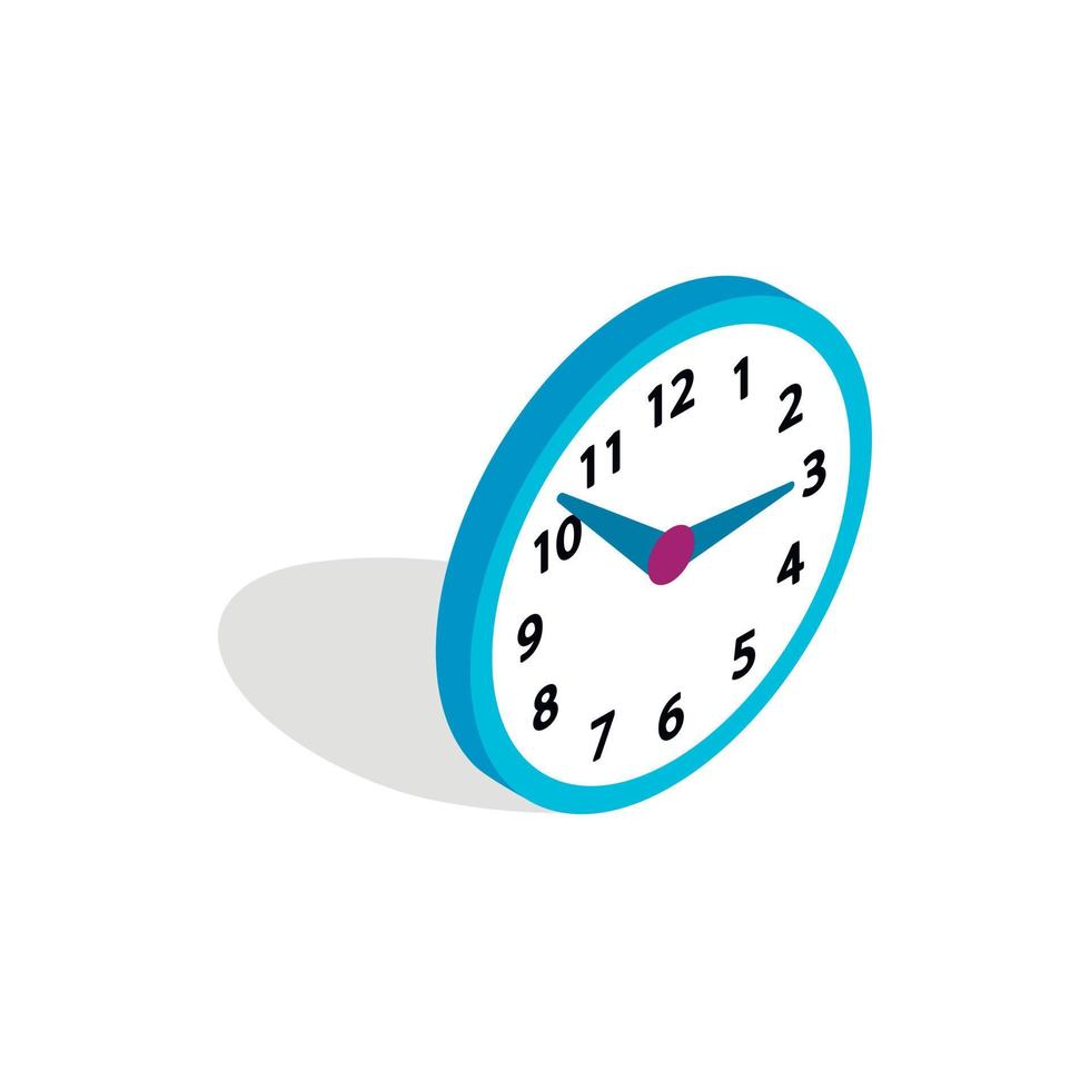 icono de reloj de oficina, estilo 3d isométrico vector