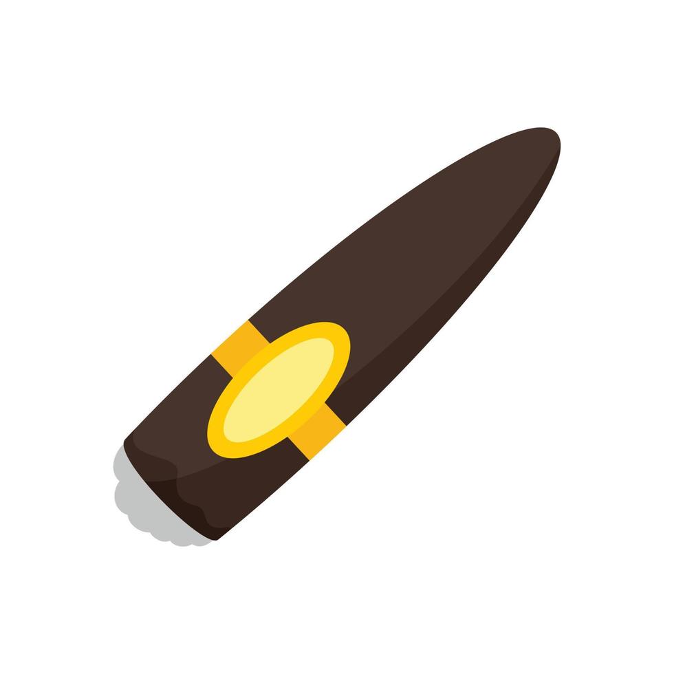 Big brown cuban cigar icon, flat style vector