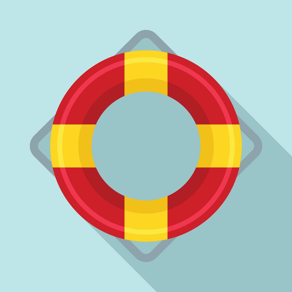 Life buoy icon, flat style vector