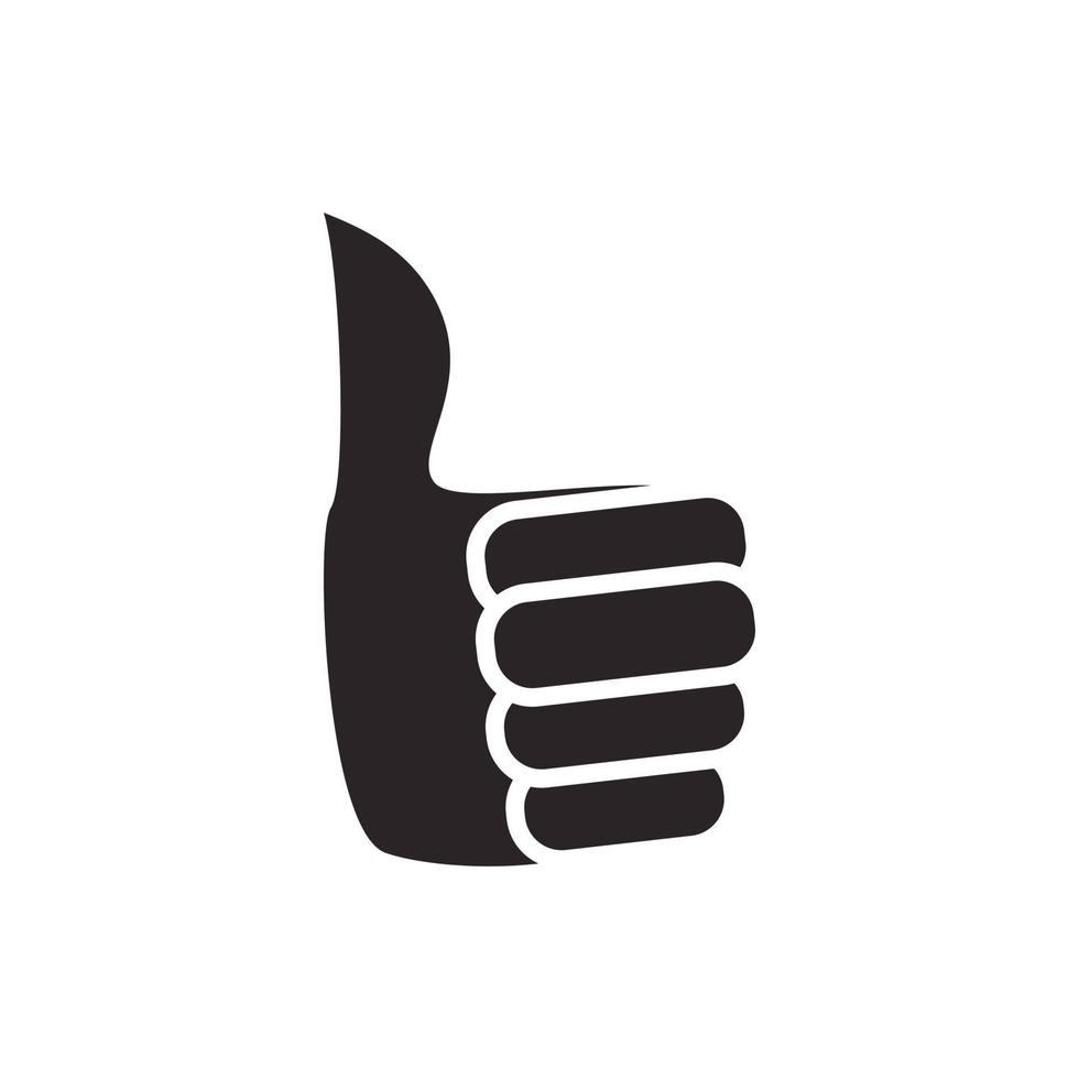 Hand with thumb up icon, simple style vector