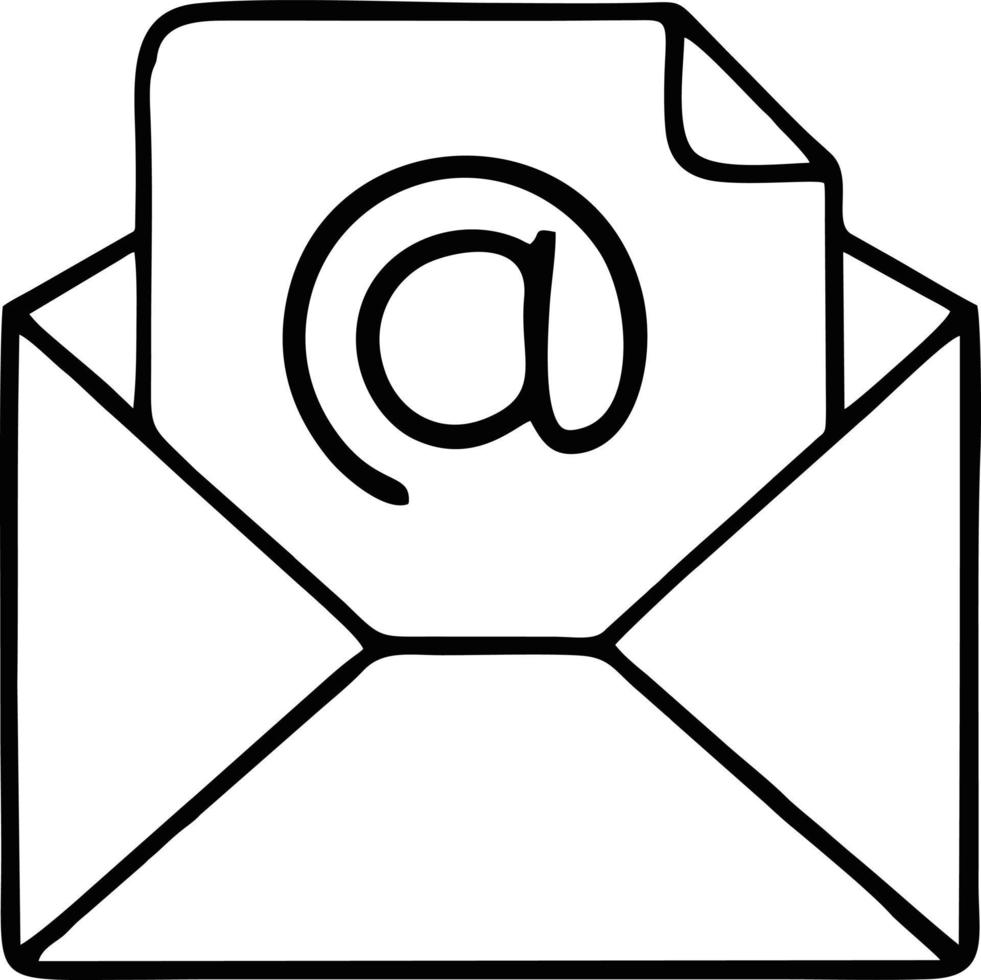 envelope icon in black vector image, illustration of envelope in black on white background, an envelope design on a white background