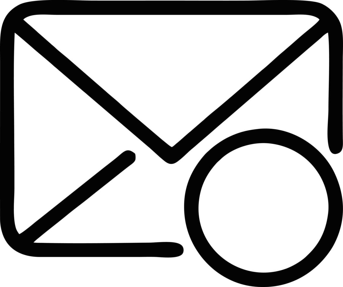 envelope icon in black vector image, illustration of envelope in black on white background, an envelope design on a white background