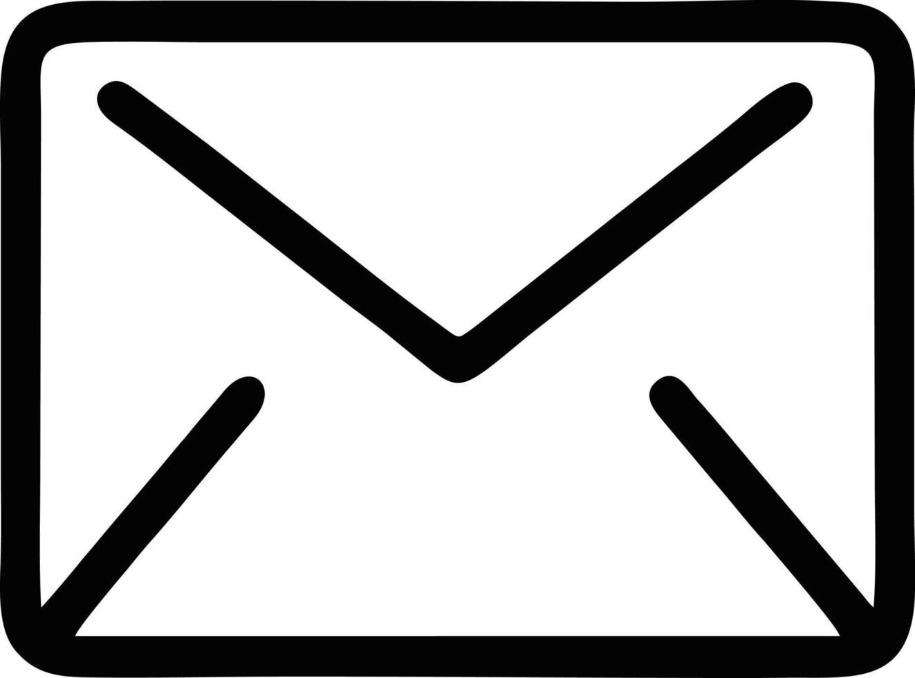 envelope icon in black vector image, illustration of envelope in black on white background, an envelope design on a white background