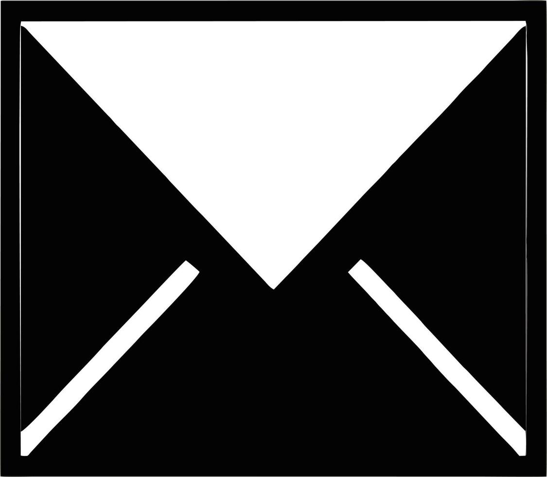 envelope icon in black vector image, illustration of envelope in black