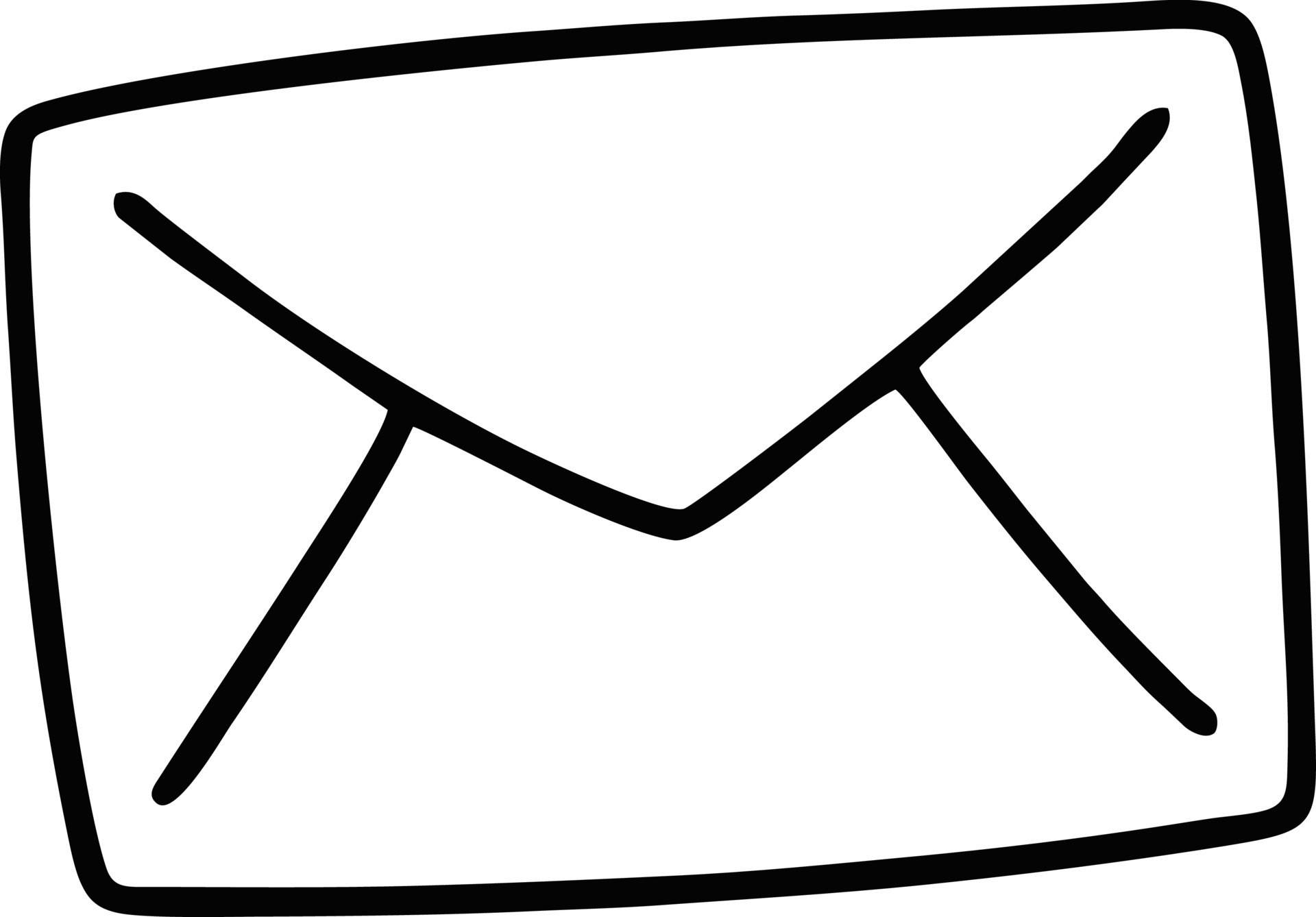 envelope icon in black vector image, illustration of envelope in black