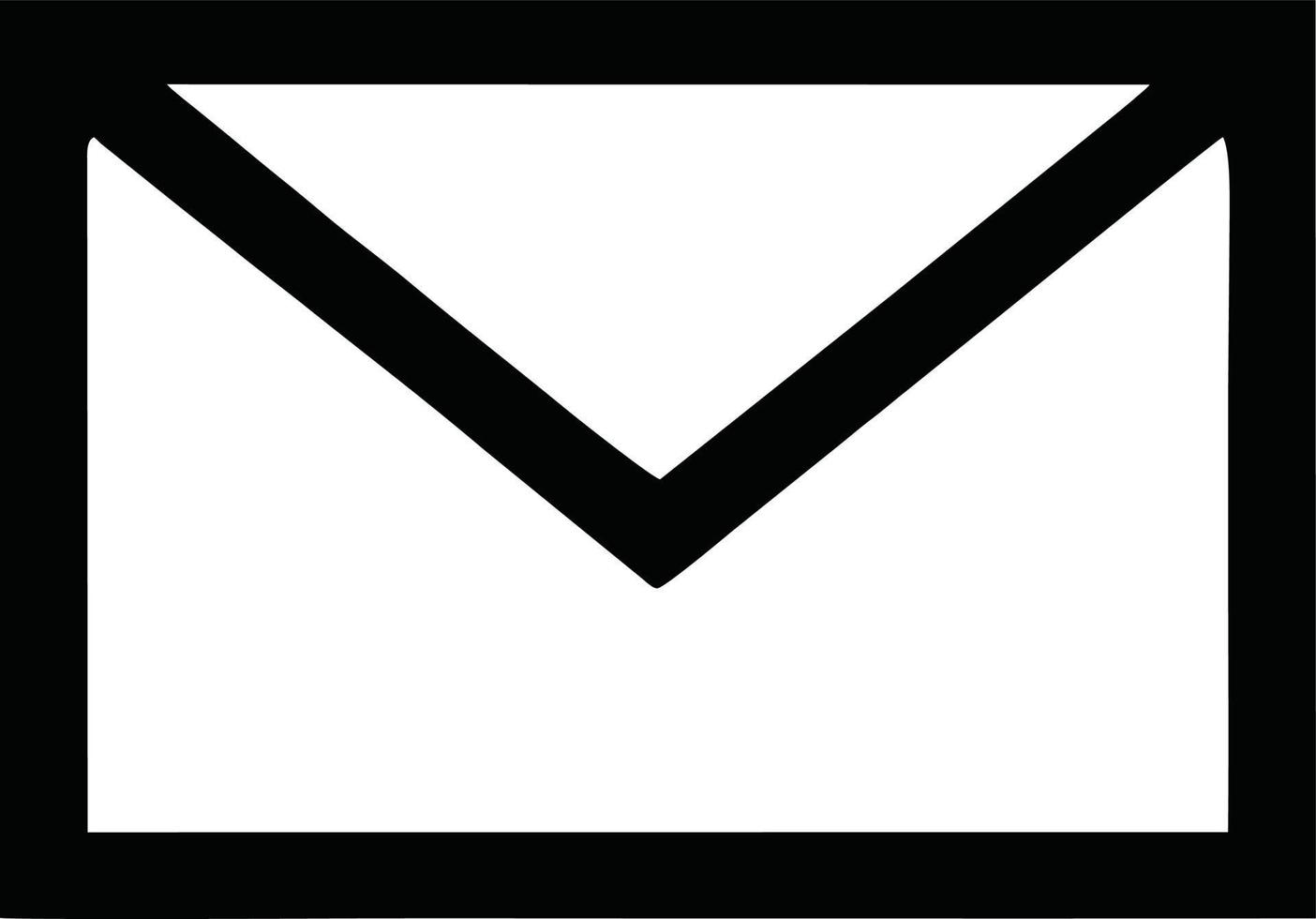 envelope icon in black vector image, illustration of envelope in black on white background, an envelope design on a white background