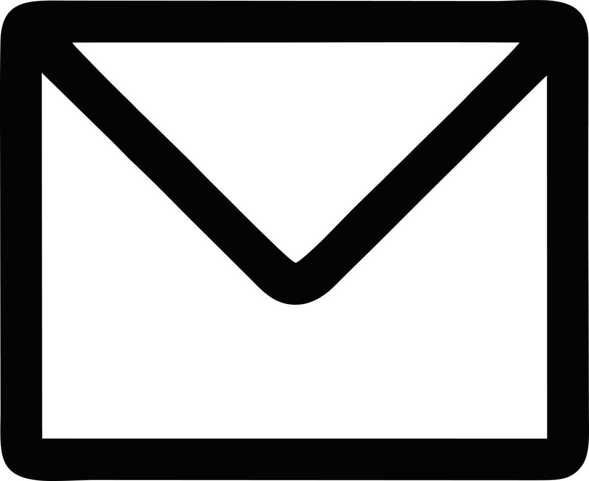 envelope icon in black vector image, illustration of envelope in black on white background, an envelope design on a white background