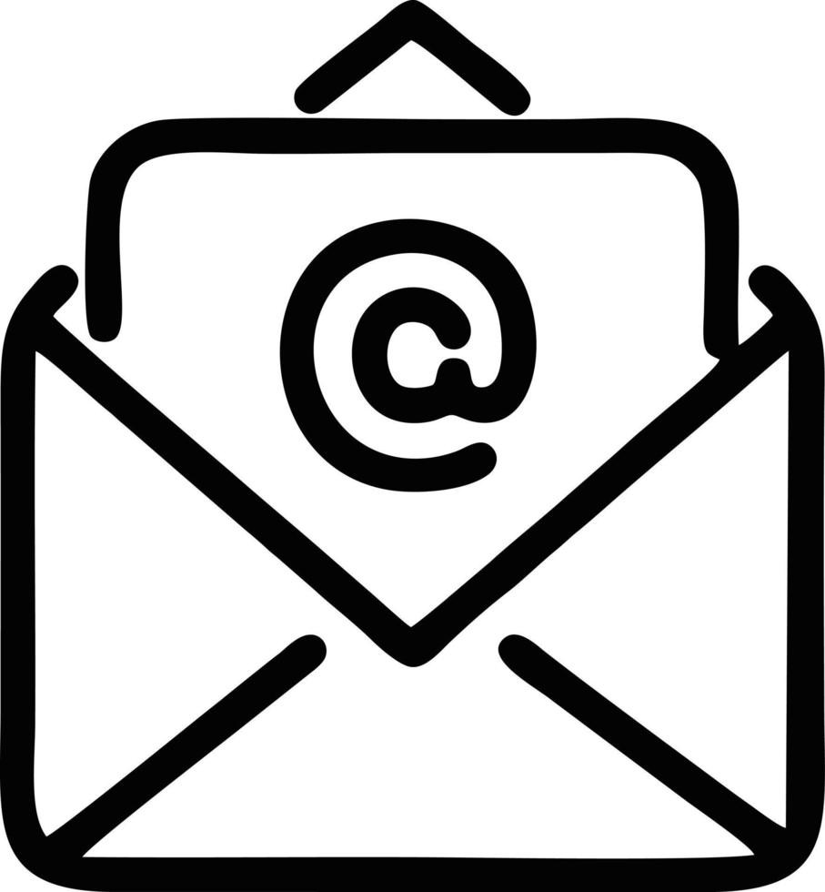 envelope icon in black vector image, illustration of envelope in black on white background, an envelope design on a white background