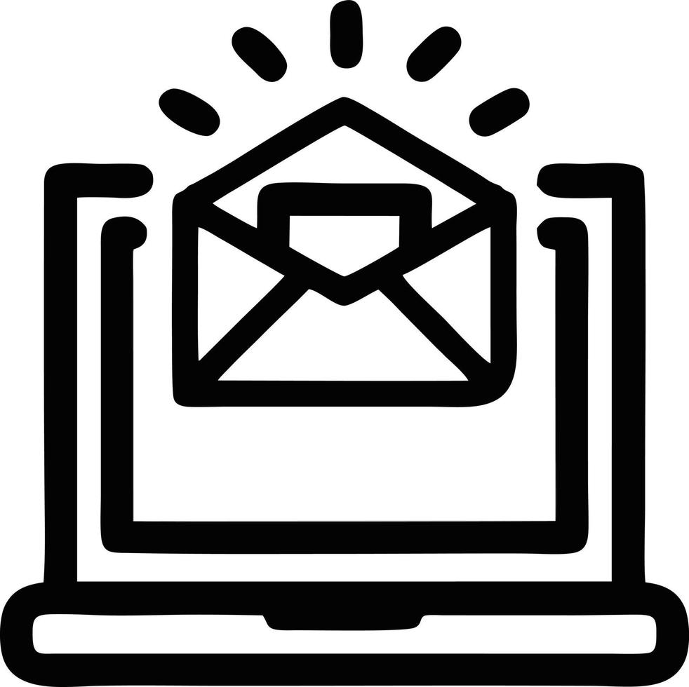 envelope icon in black vector image, illustration of envelope in black on white background, an envelope design on a white background