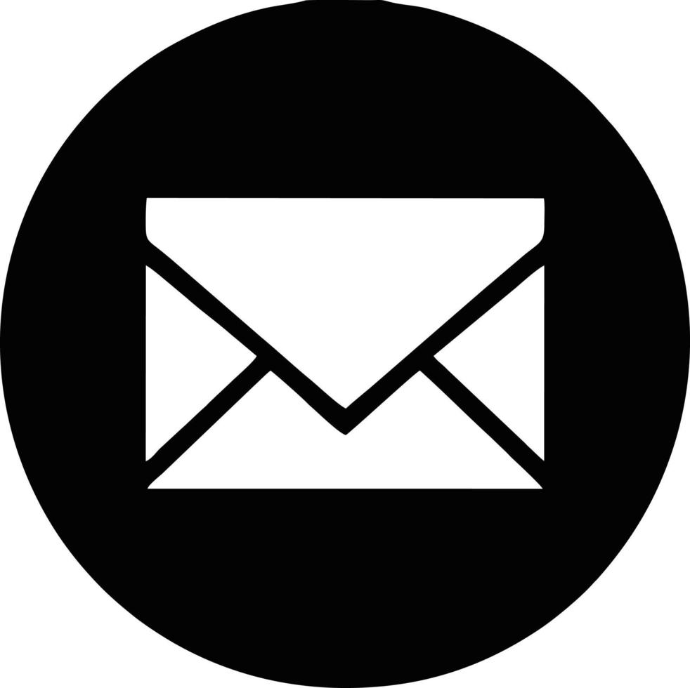envelope icon in black vector image, illustration of envelope in black on white background, an envelope design on a white background