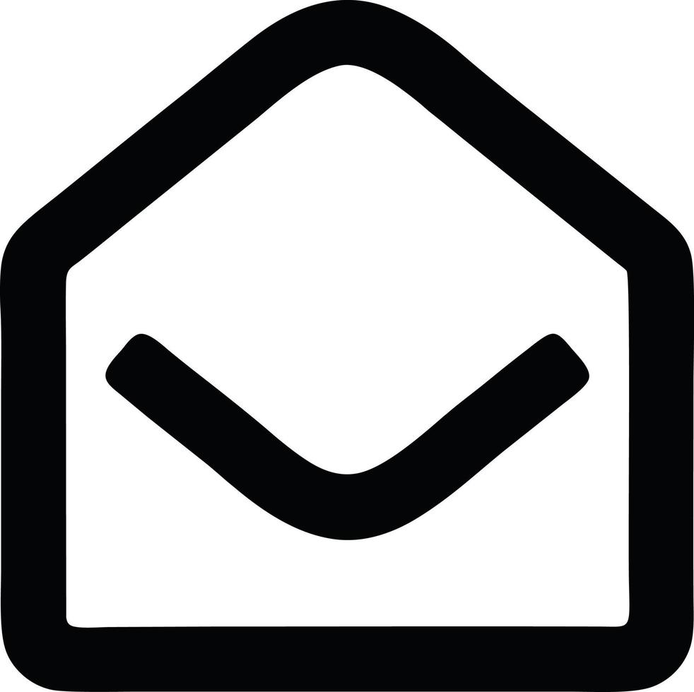 envelope icon in black vector image, illustration of envelope in black on white background, an envelope design on a white background