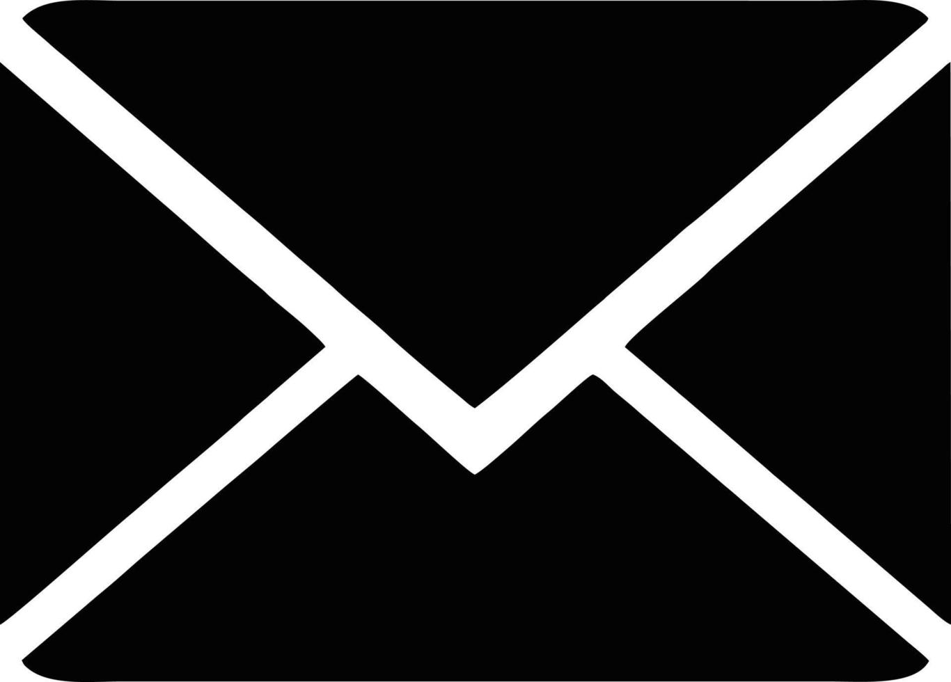 envelope icon in black vector image, illustration of envelope in black on white background, an envelope design on a white background