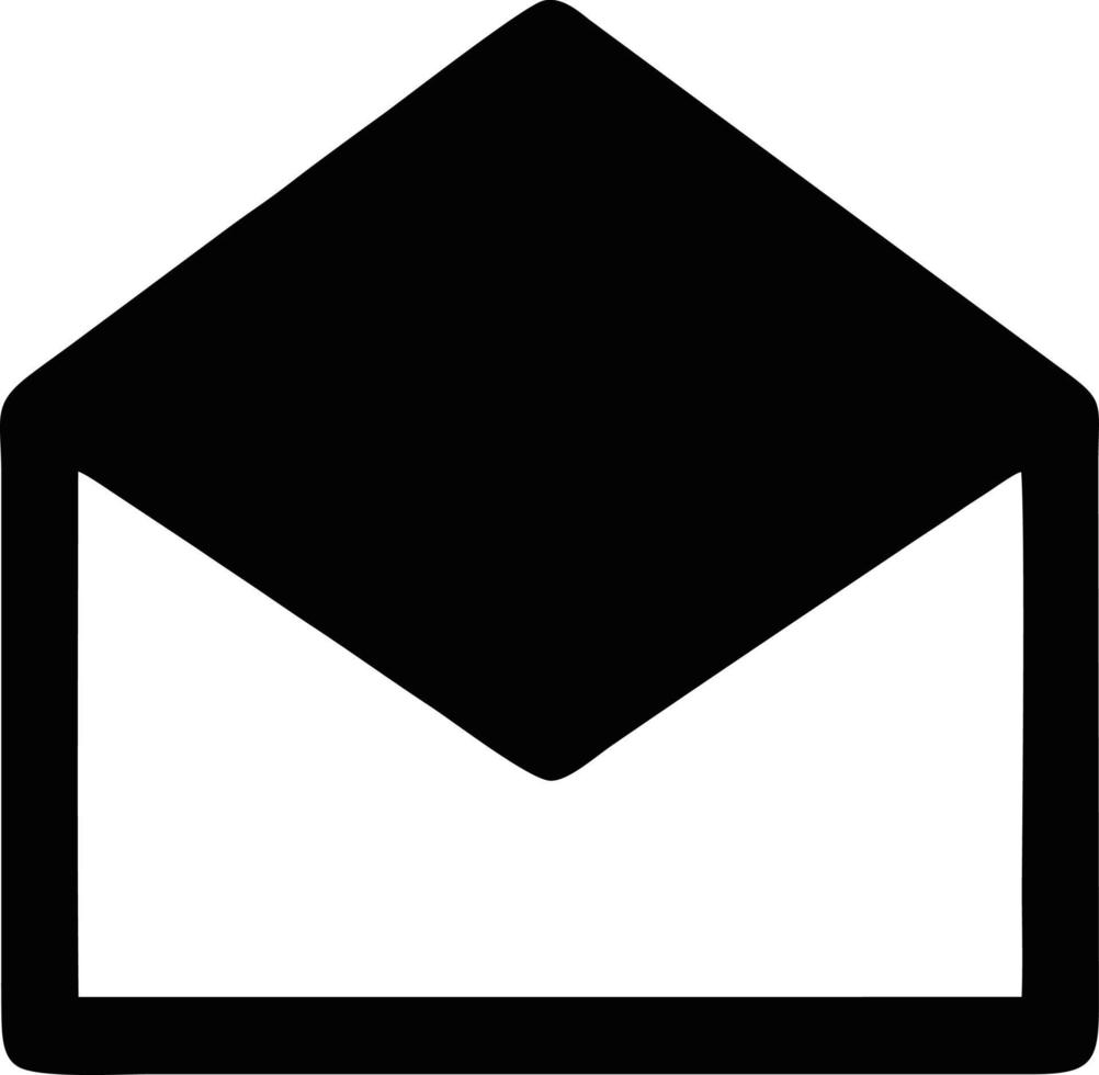 envelope icon in black vector image, illustration of envelope in black
