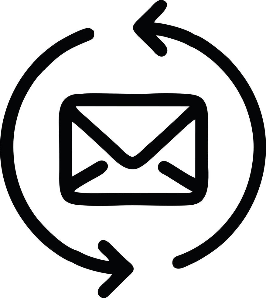envelope icon in black vector image, illustration of envelope in black on white background, an envelope design on a white background