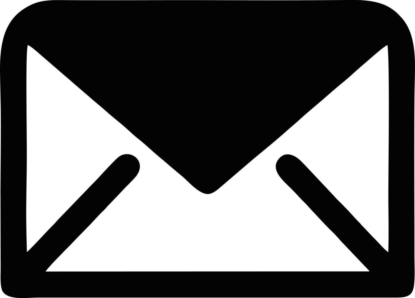 envelope icon in black vector image, illustration of envelope in black on white background, an envelope design on a white background