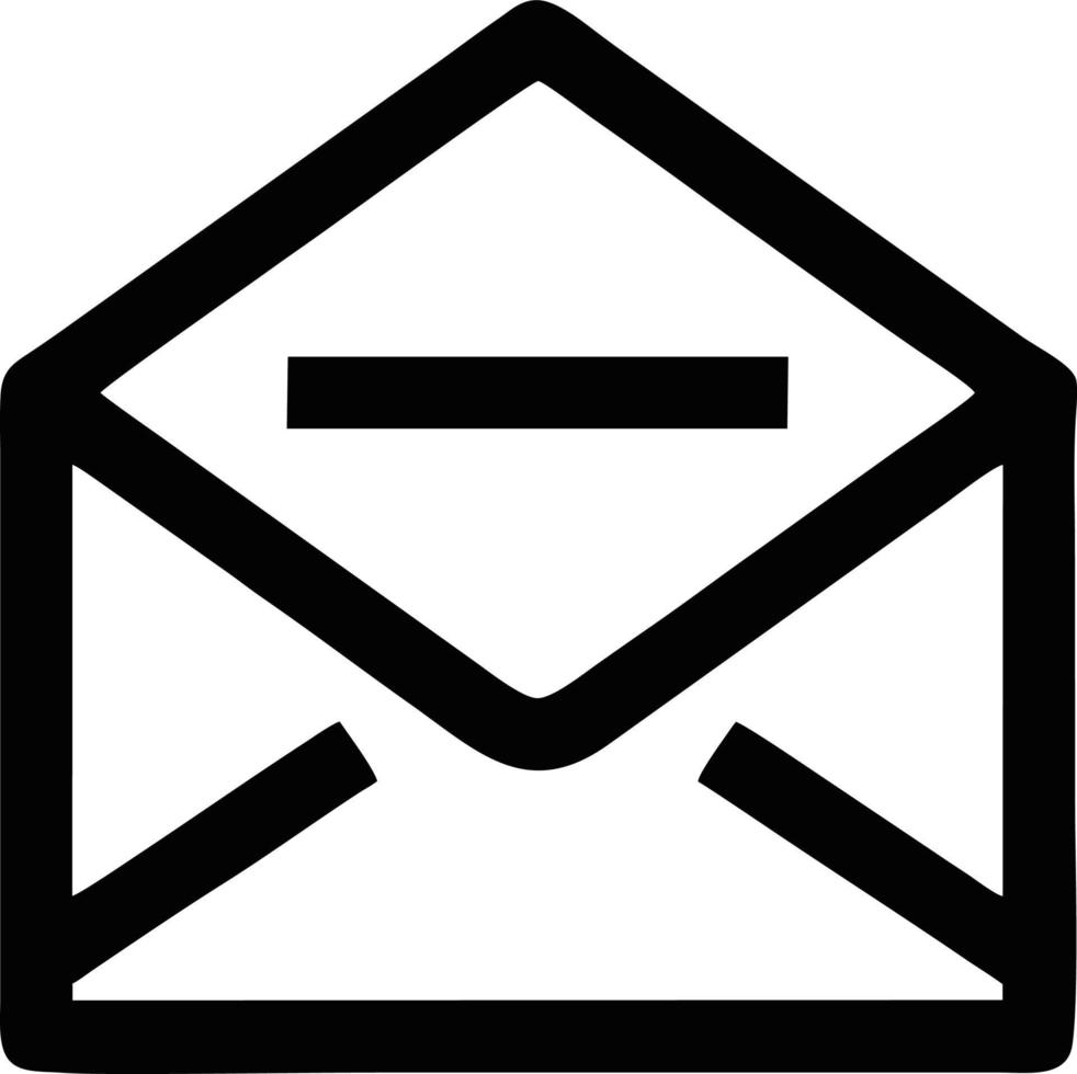 envelope icon in black vector image, illustration of envelope in black on white background, an envelope design on a white background