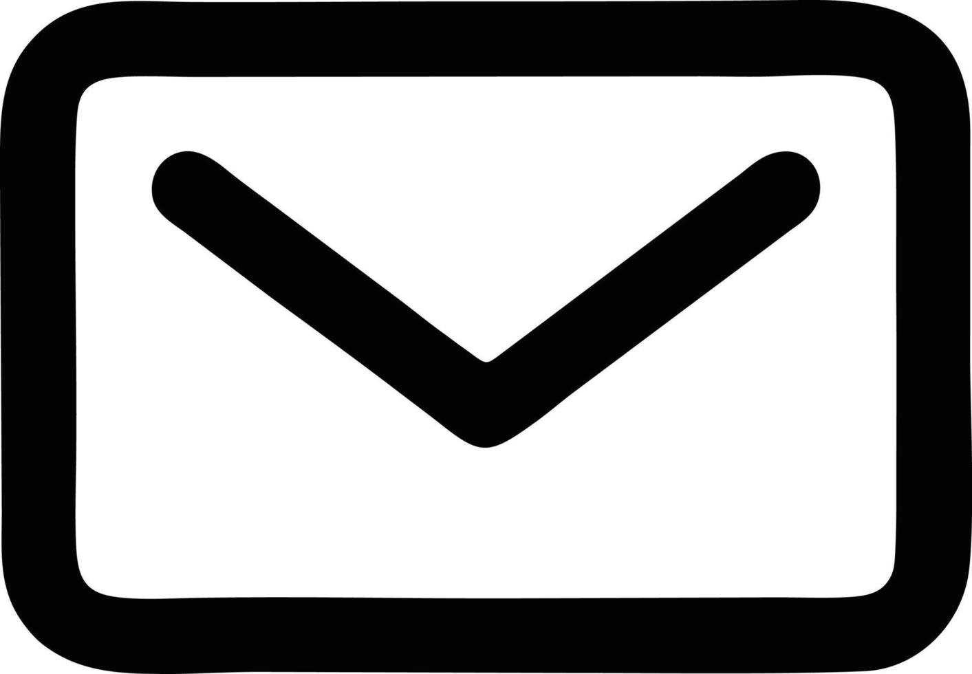 envelope icon in black vector image, illustration of envelope in black on white background, an envelope design on a white background