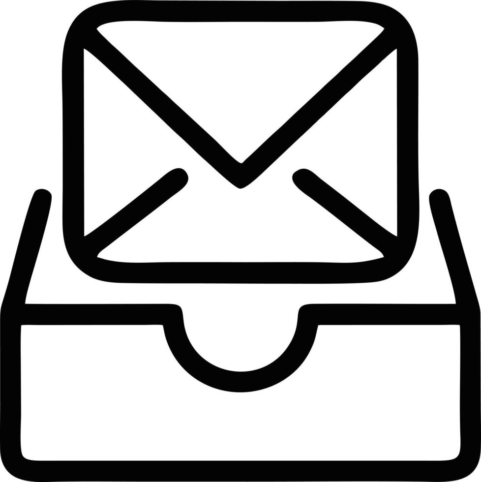 envelope icon in black vector image, illustration of envelope in black on white background, an envelope design on a white background