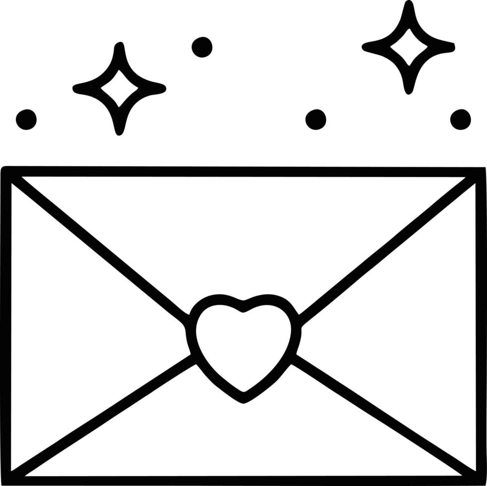 envelope icon in black vector image, illustration of envelope in black on white background, an envelope design on a white background