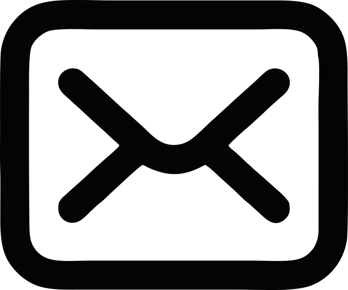 envelope icon in black vector image, illustration of envelope in black on white background, an envelope design on a white background