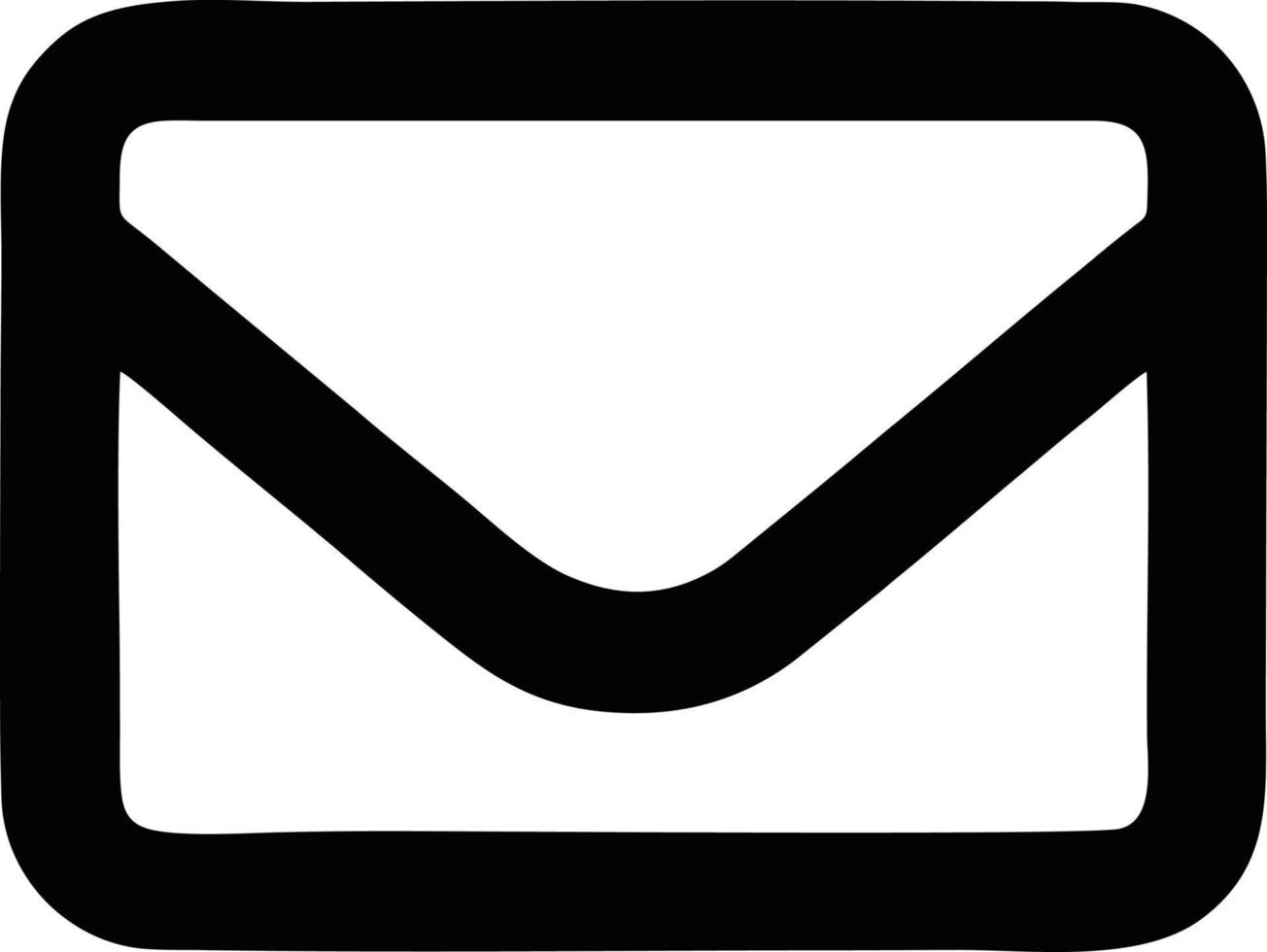 envelope icon in black vector image, illustration of envelope in black on white background, an envelope design on a white background