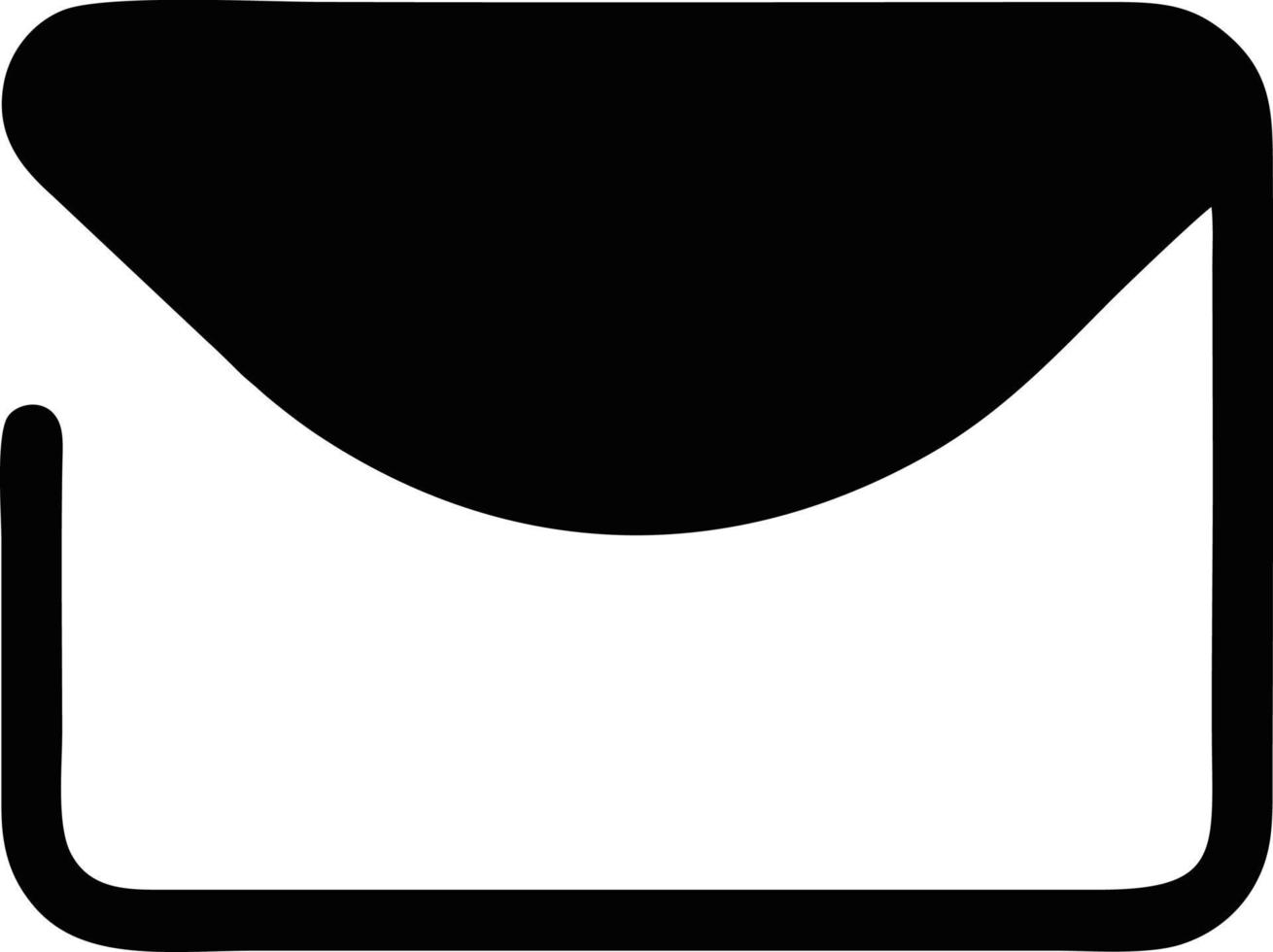 envelope icon in black vector image, illustration of envelope in black