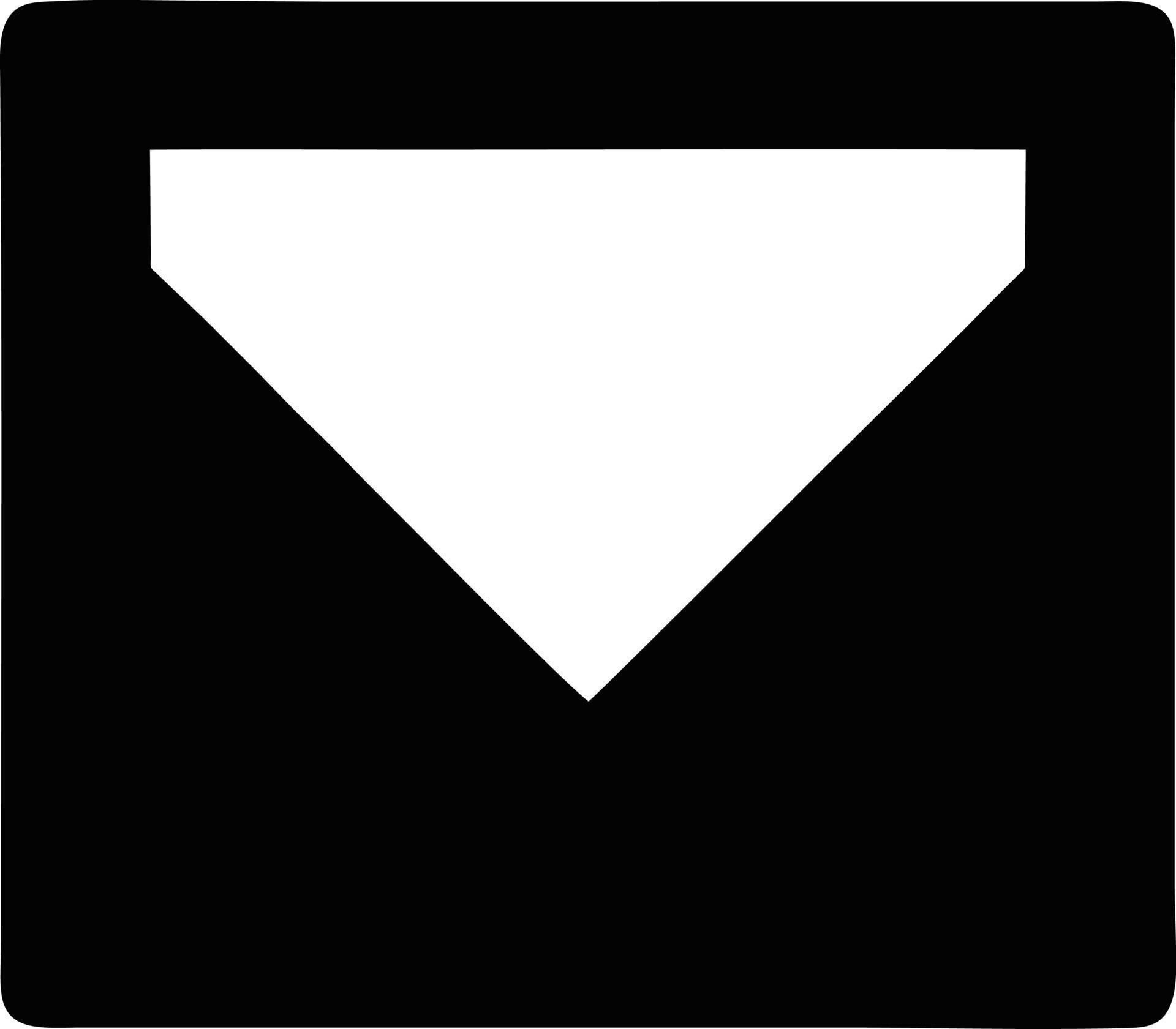 envelope icon in black vector image, illustration of envelope in black