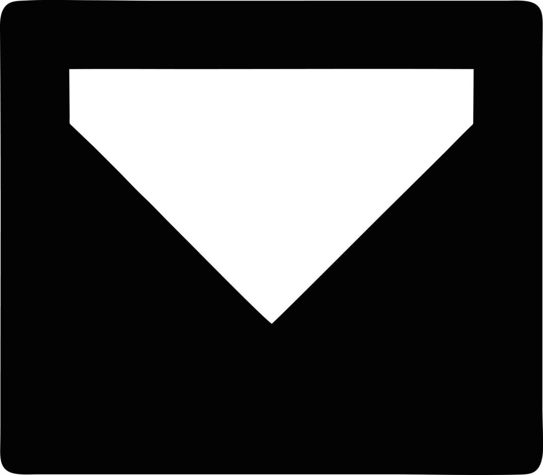 icono de sobre en imagen vectorial negra, ilustración de sobre en negro sobre fondo blanco, un diseño de sobre sobre fondo blanco vector