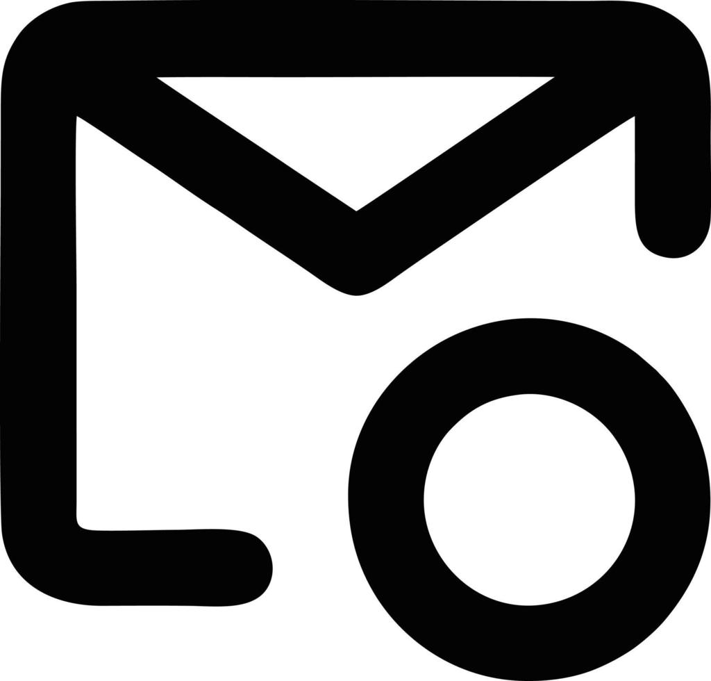 envelope icon in black vector image, illustration of envelope in black on white background, an envelope design on a white background