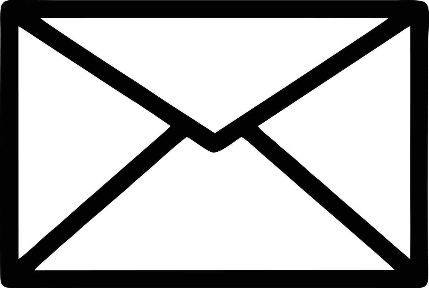 envelope icon in black vector image, illustration of envelope in black on white background, an envelope design on a white background