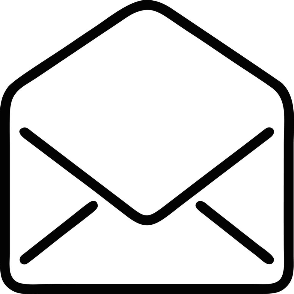 envelope icon in black vector image, illustration of envelope in black on white background, an envelope design on a white background