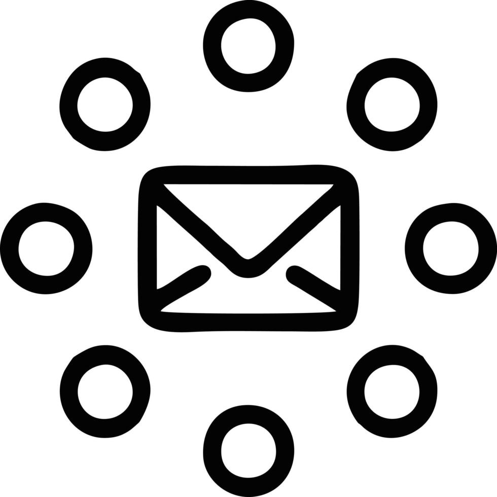 envelope icon in black vector image, illustration of envelope in black on white background, an envelope design on a white background