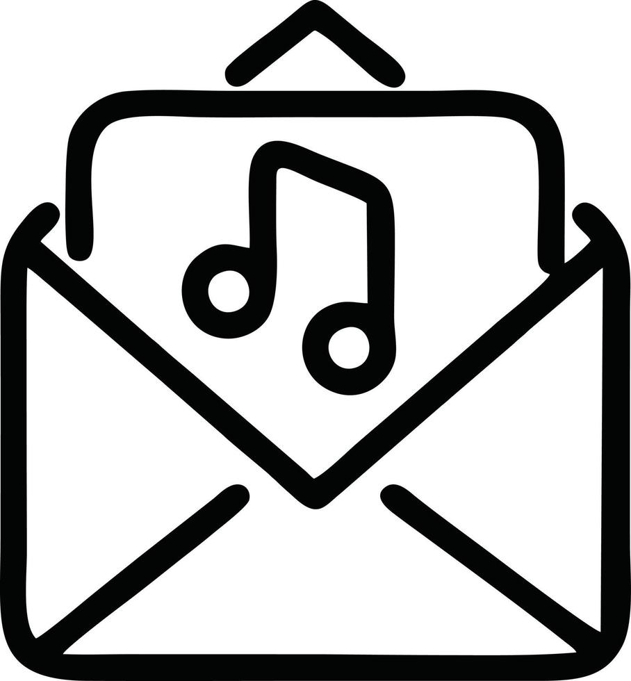 envelope icon in black vector image, illustration of envelope in black on white background, an envelope design on a white background