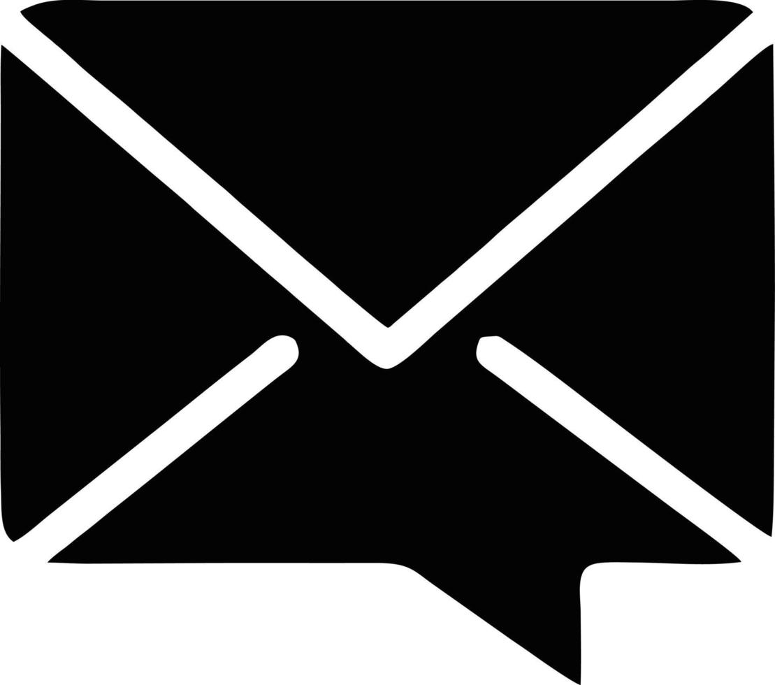 envelope icon in black vector image, illustration of envelope in black on white background, an envelope design on a white background