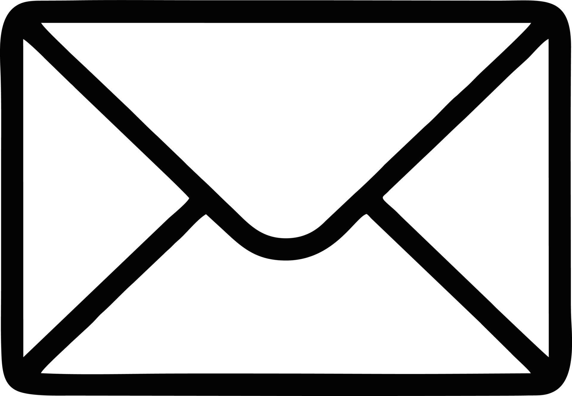 envelope icon in black vector image, illustration of envelope in black