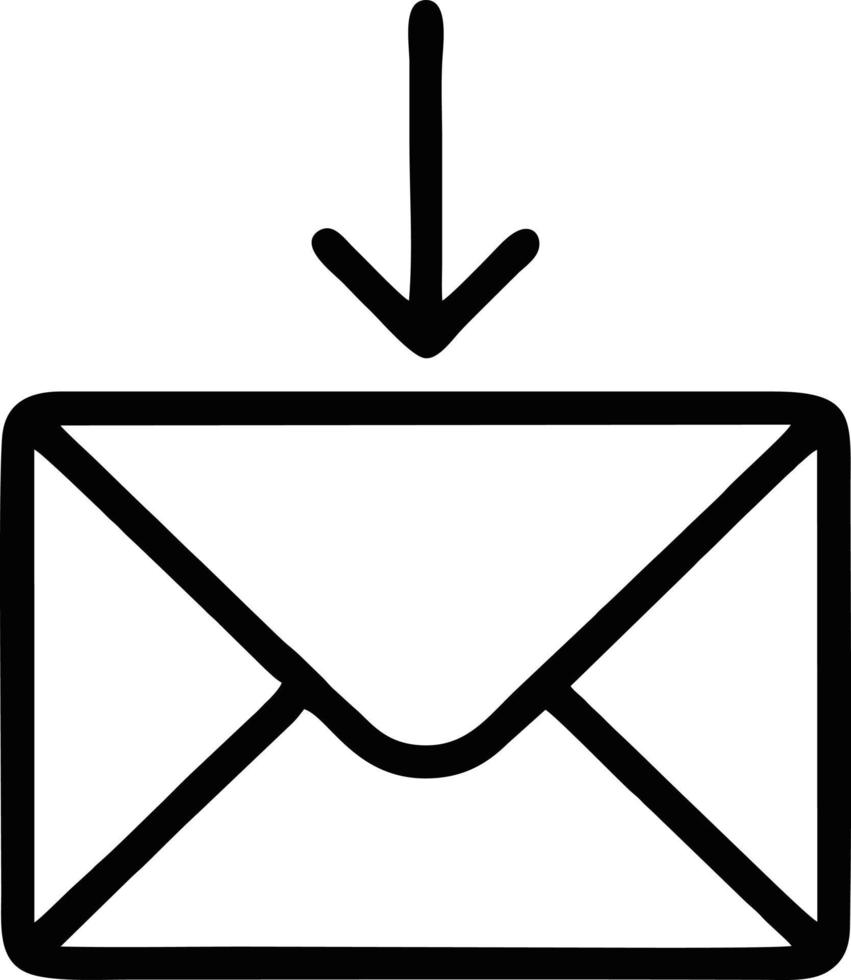 envelope icon in black vector image, illustration of envelope in black on white background, an envelope design on a white background