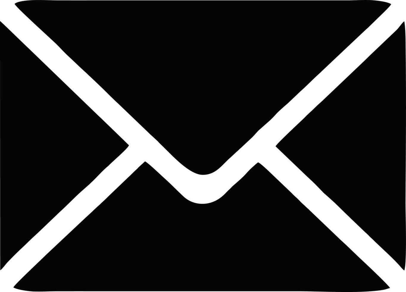 envelope icon in black vector image, illustration of envelope in black on white background, an envelope design on a white background