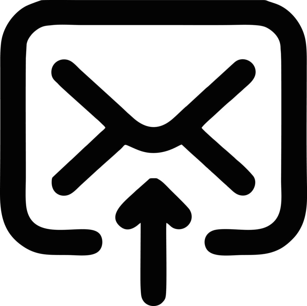 envelope icon in black vector image, illustration of envelope in black on white background, an envelope design on a white background
