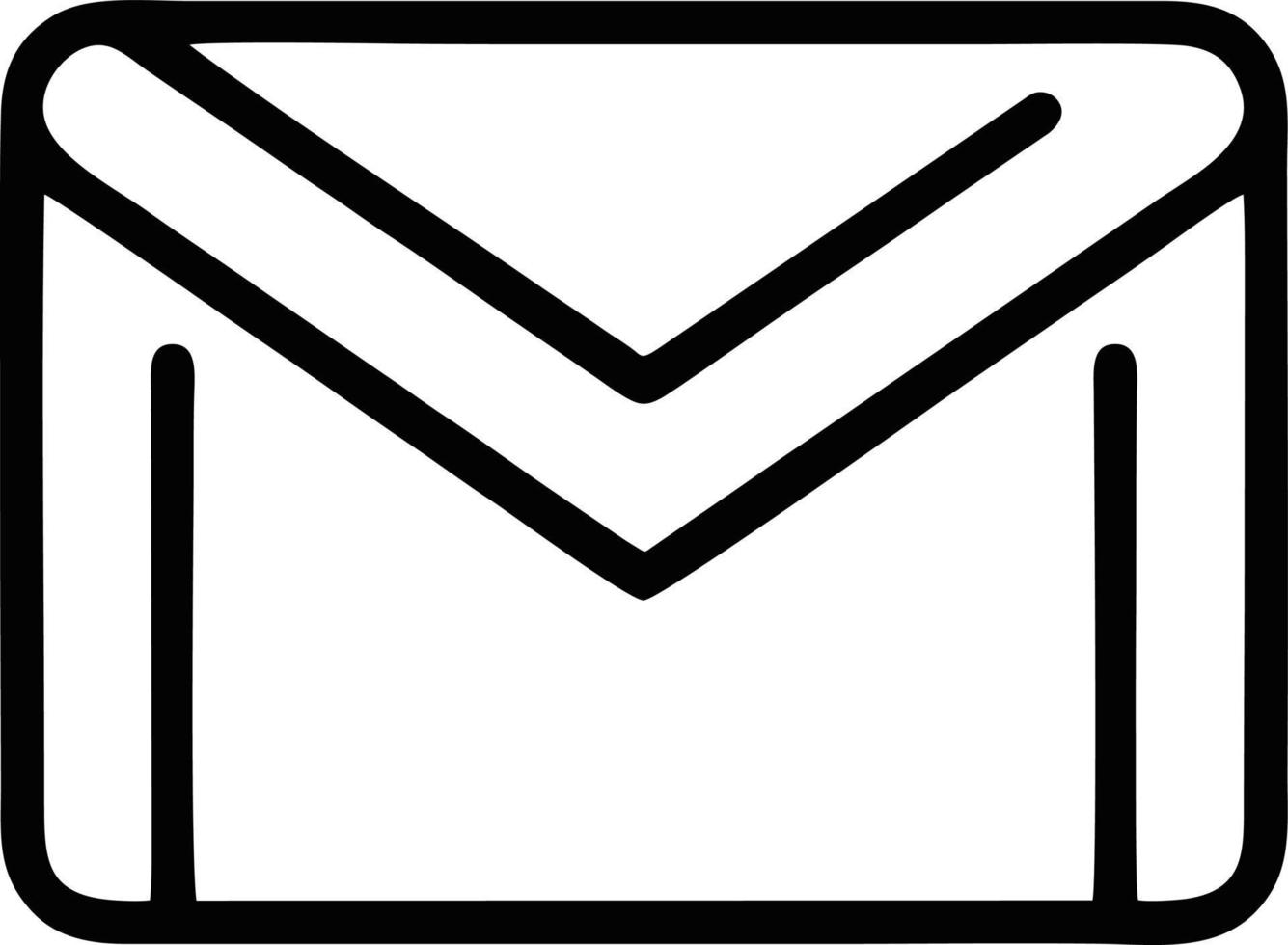 envelope icon in black vector image, illustration of envelope in black on white background, an envelope design on a white background